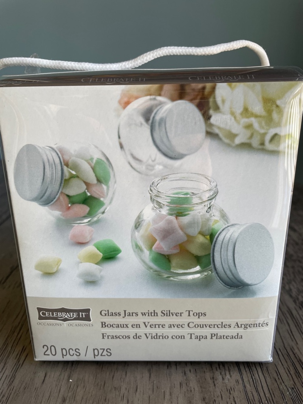 Celebrate It Clear Glass Jars with Silver Lids - 20 Jars